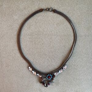 Vintage Leaves Shape Statement Necklace